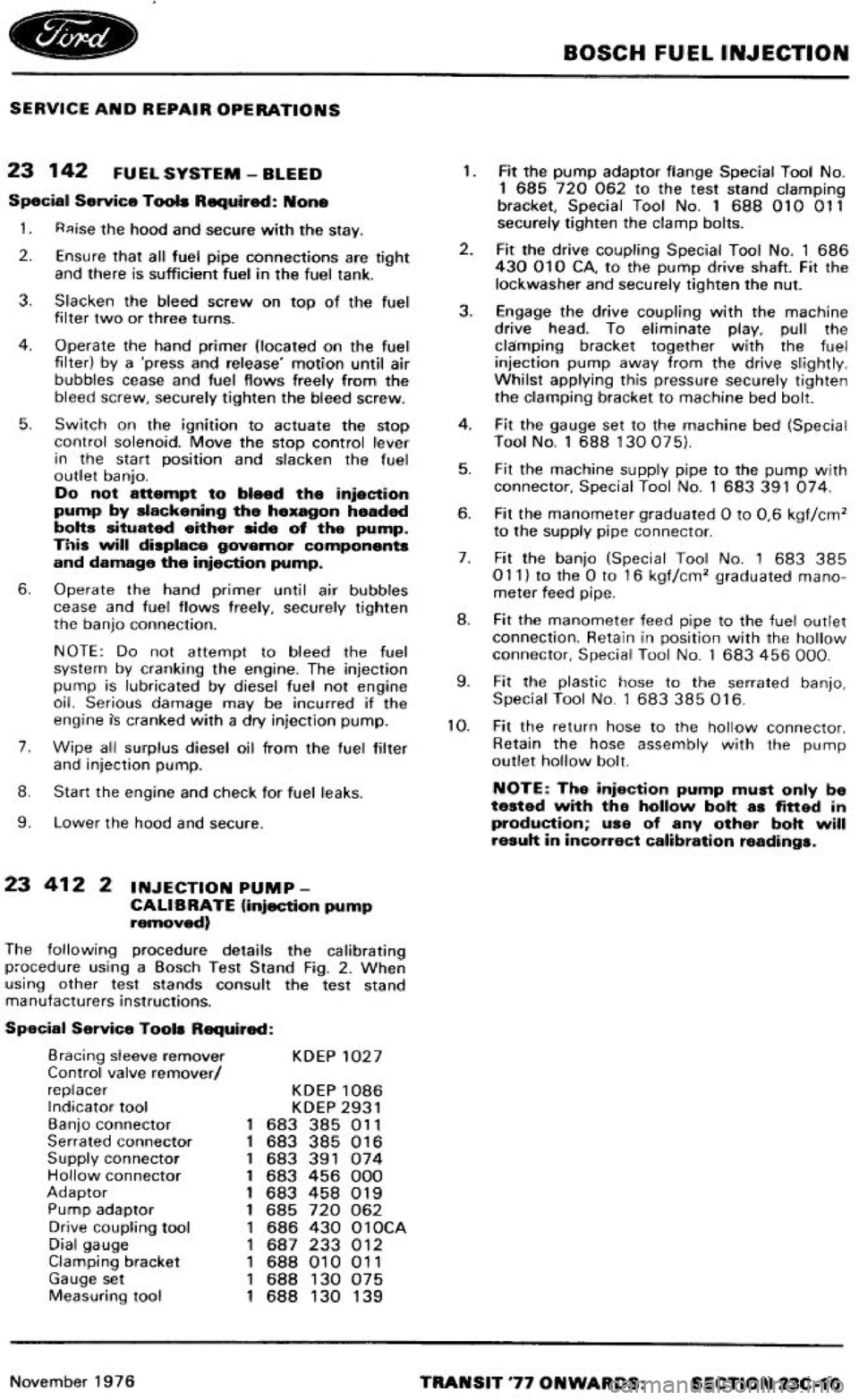 FORD TRANSIT 1978  Service Repair Manual 
