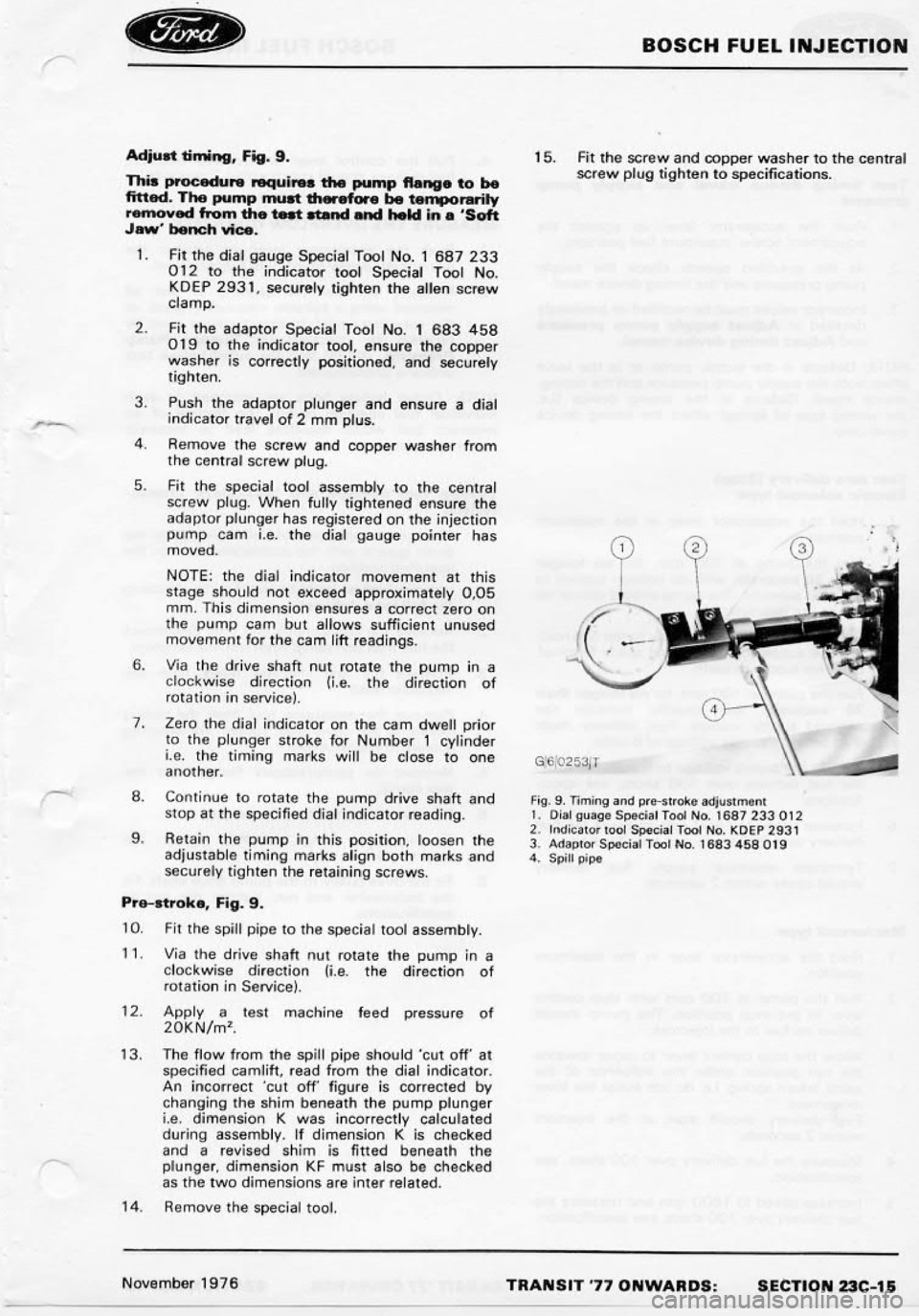 FORD TRANSIT 1978  Service Repair Manual 