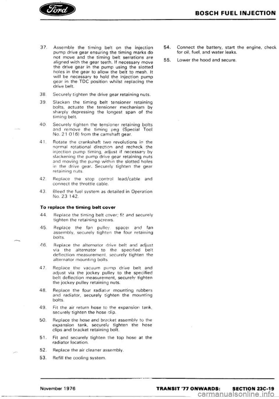 FORD TRANSIT 1978  Service Repair Manual 