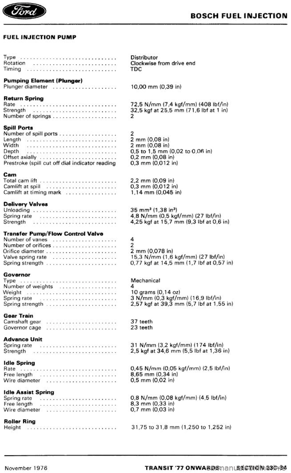 FORD TRANSIT 1978 Service Repair Manual FORD TRANSIT 1978 Service Repair Manual