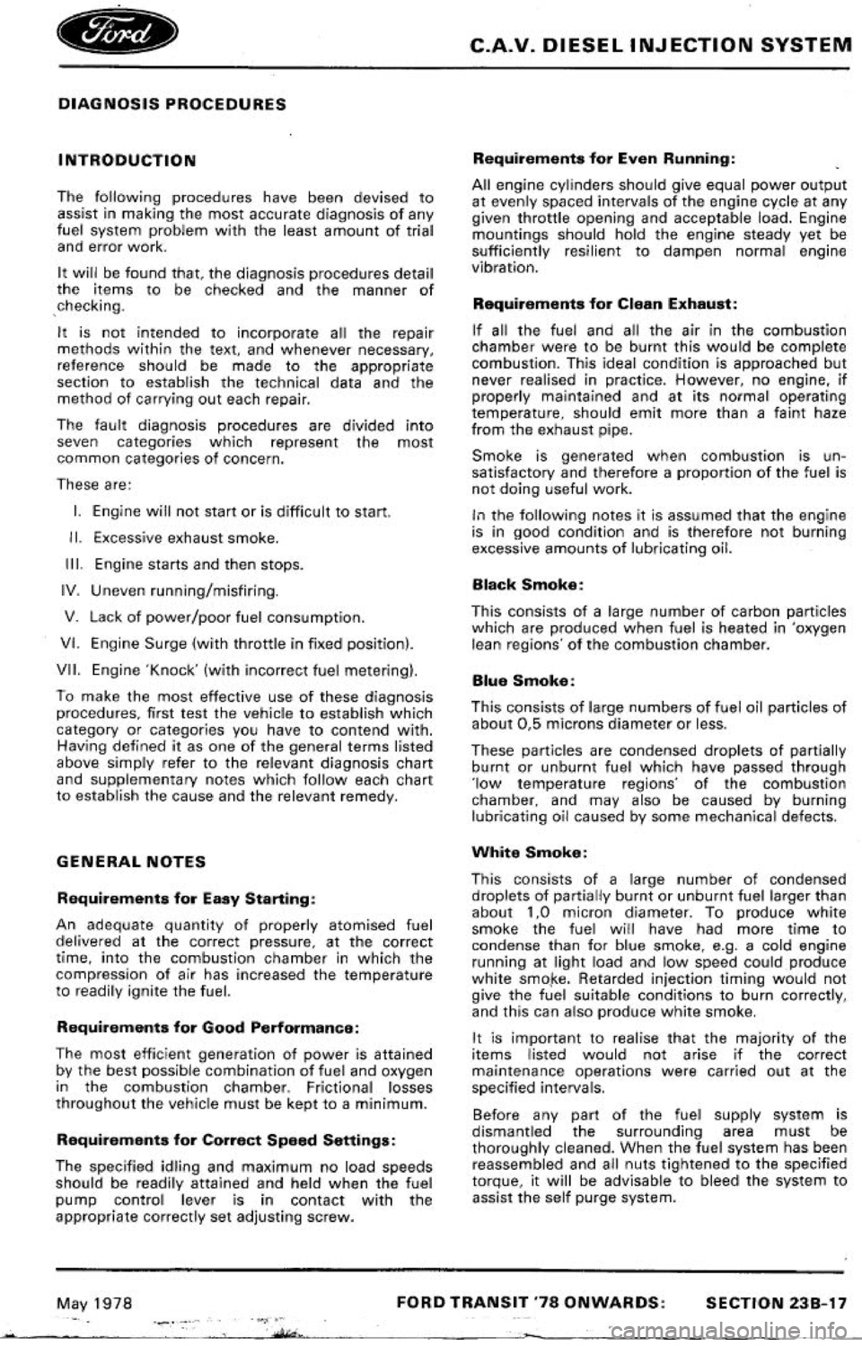 FORD TRANSIT 1978  Service Repair Manual 