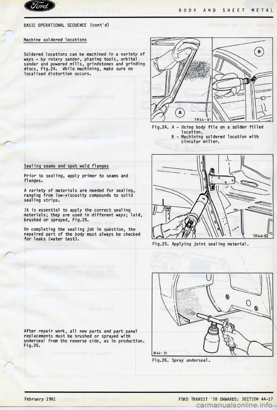 FORD TRANSIT 1978 Service User Guide FORD TRANSIT 1978 Service User Guide