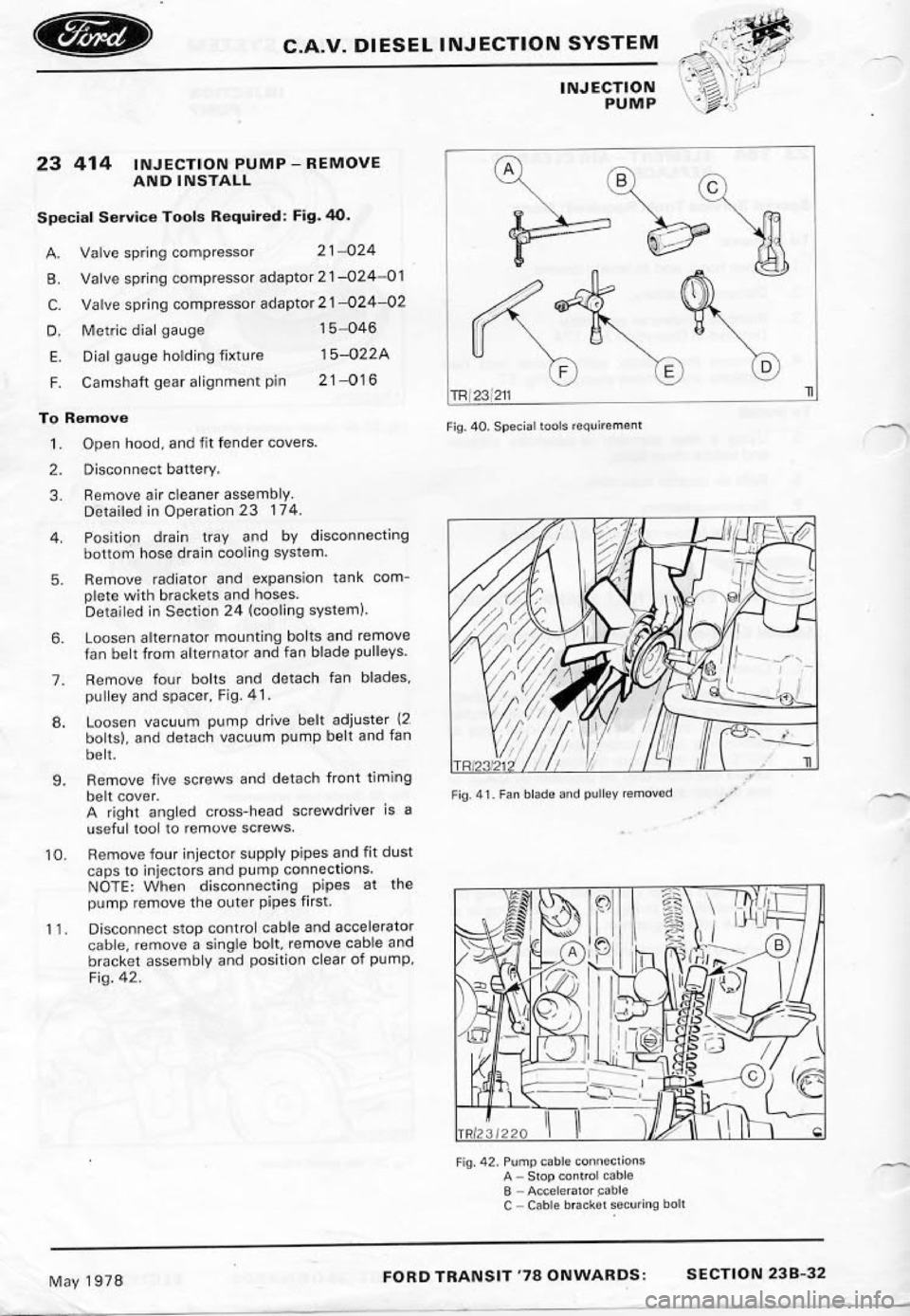 FORD TRANSIT 1978  Service Repair Manual 