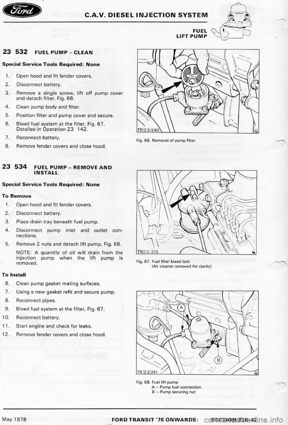FORD TRANSIT 1978  Service Repair Manual 