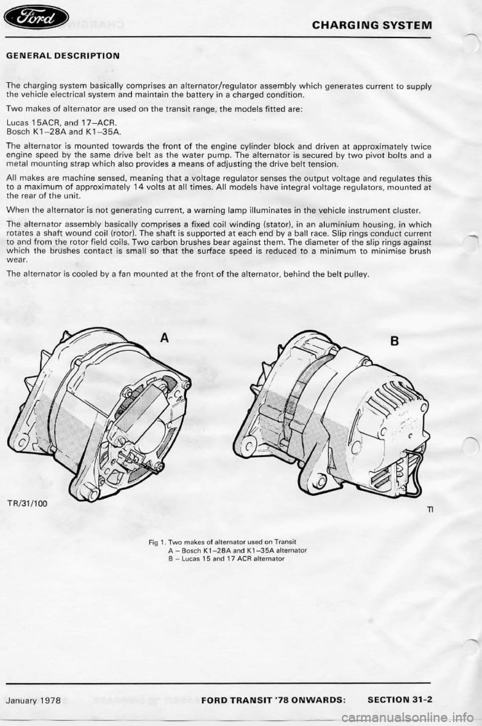 FORD TRANSIT 1978  Service Repair Manual 