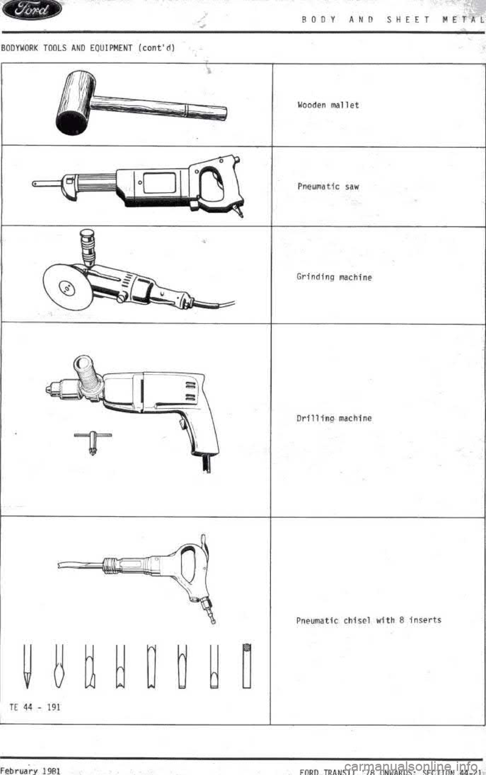 FORD TRANSIT 1978  Service Owners Manual 