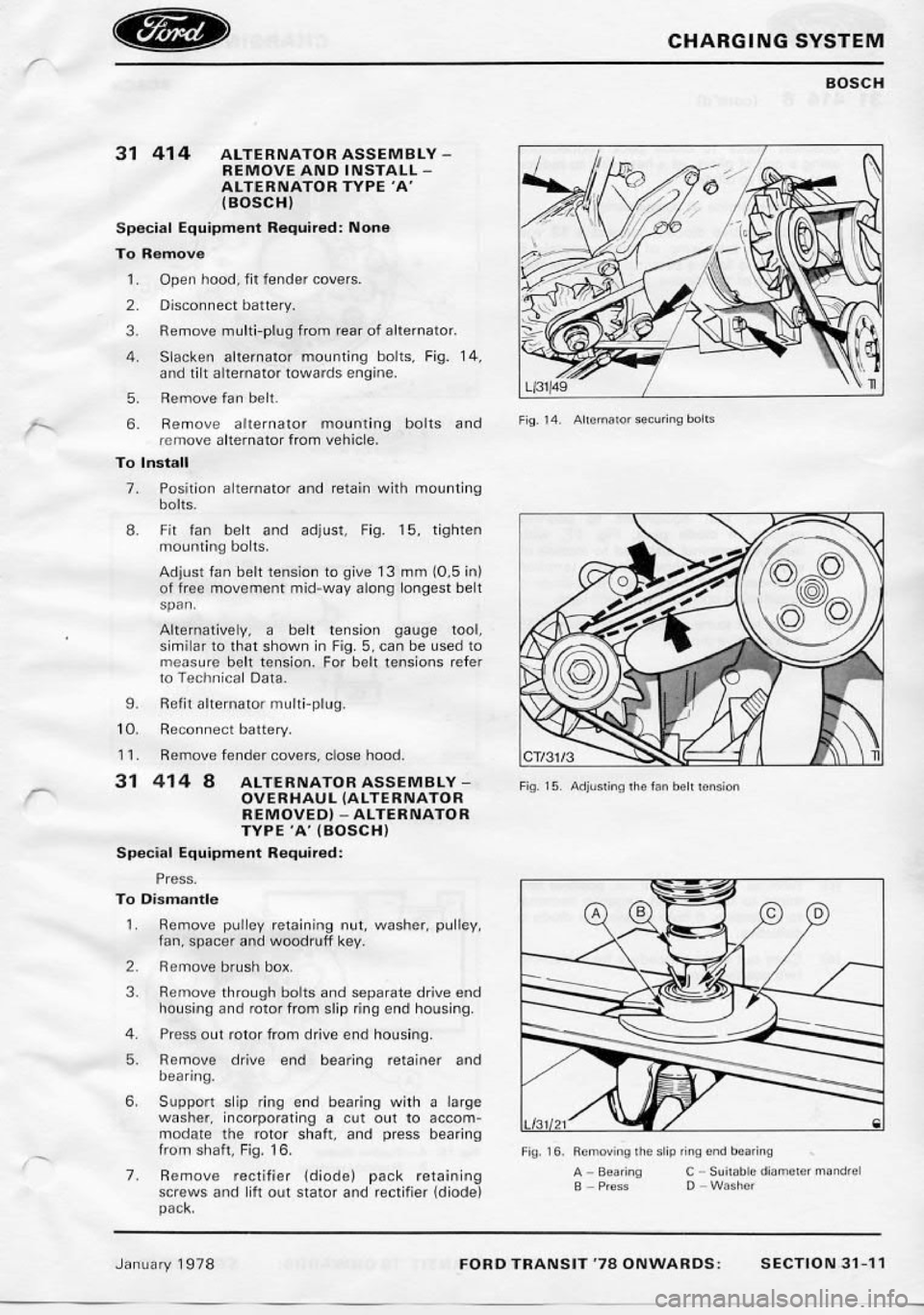 FORD TRANSIT 1978  Service Repair Manual 