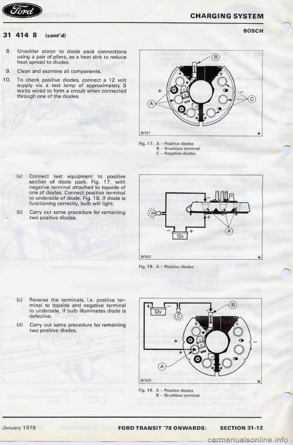 FORD TRANSIT 1978  Service Repair Manual 