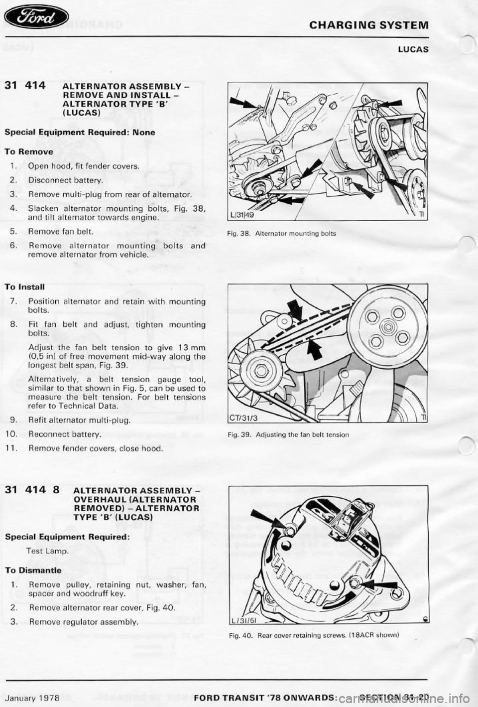 FORD TRANSIT 1978  Service Repair Manual 