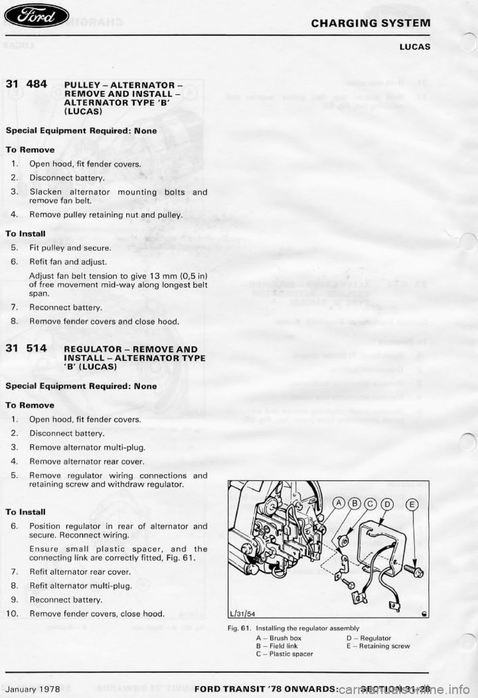FORD TRANSIT 1978  Service Repair Manual 