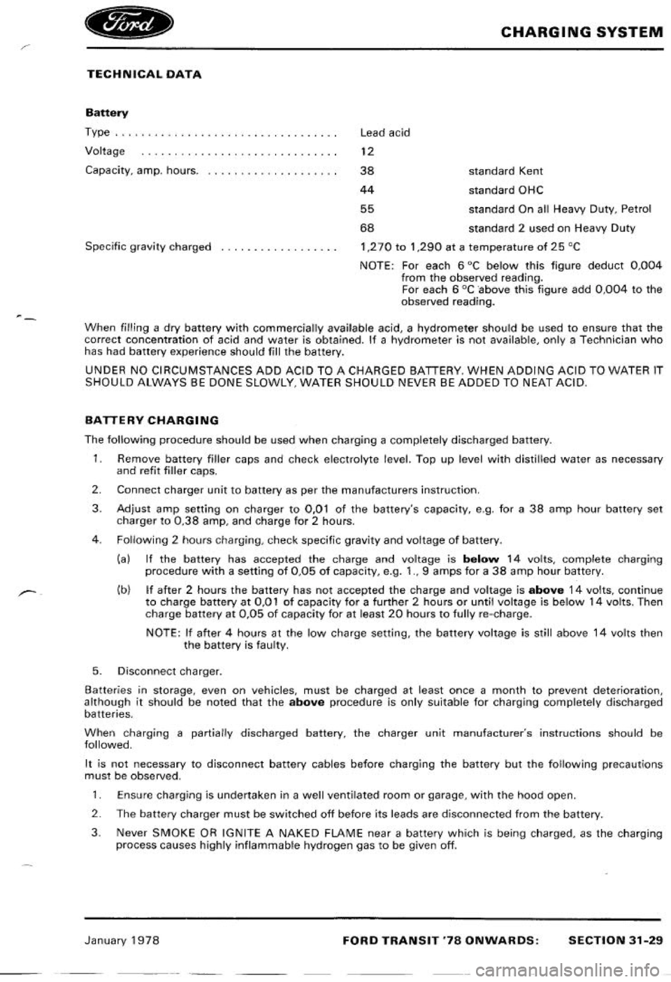 FORD TRANSIT 1978  Service Repair Manual 