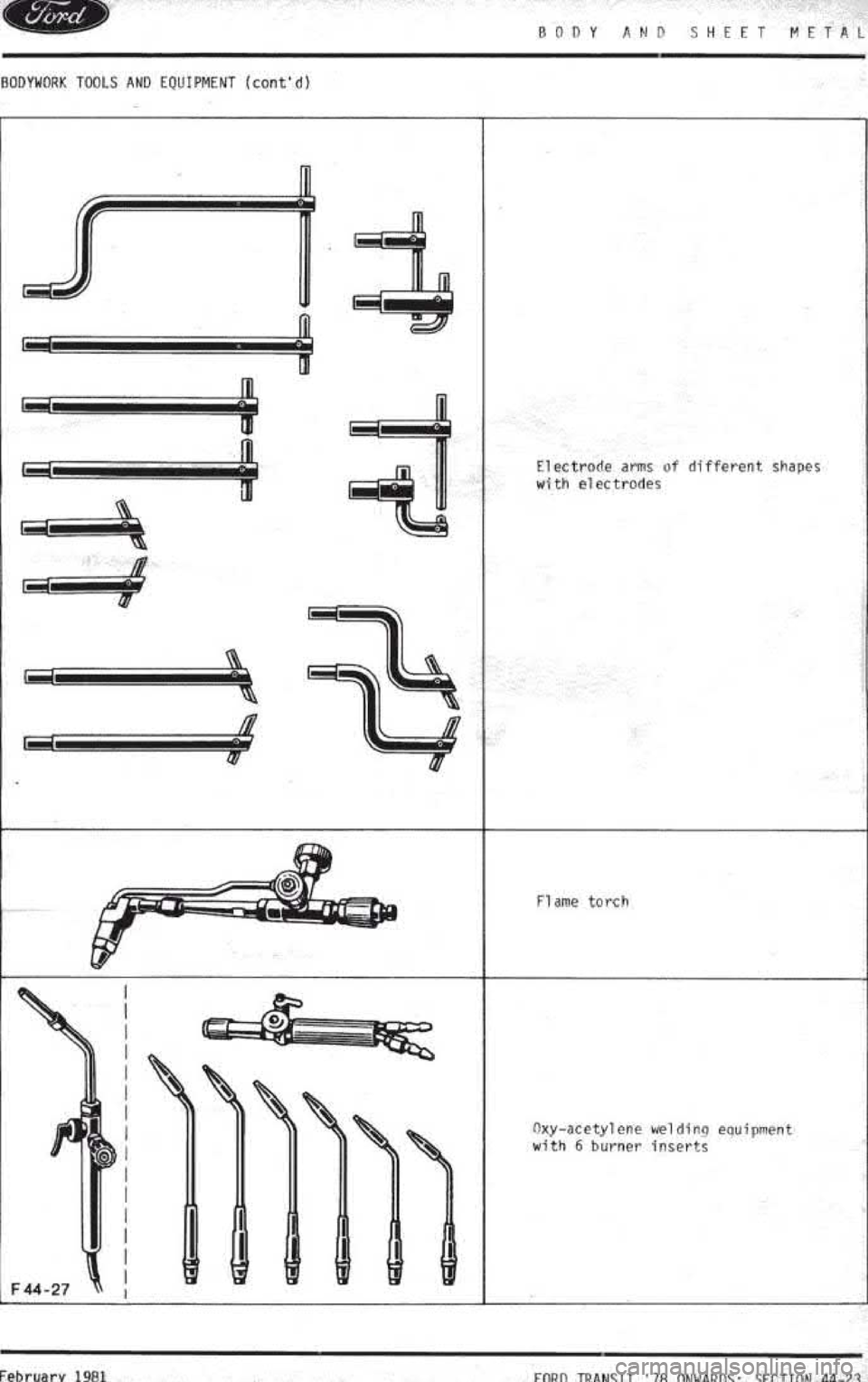 FORD TRANSIT 1978  Service Owners Manual 