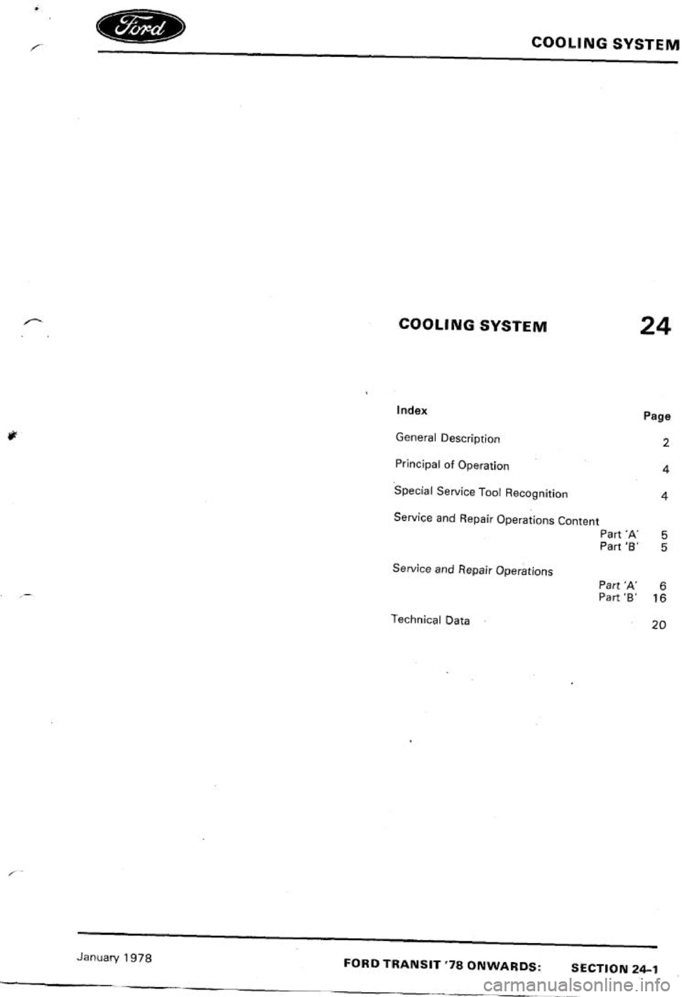 FORD TRANSIT 1978  Service Repair Manual 
