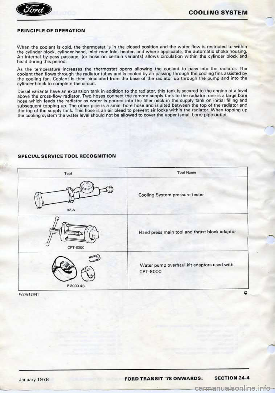 FORD TRANSIT 1978  Service Repair Manual 