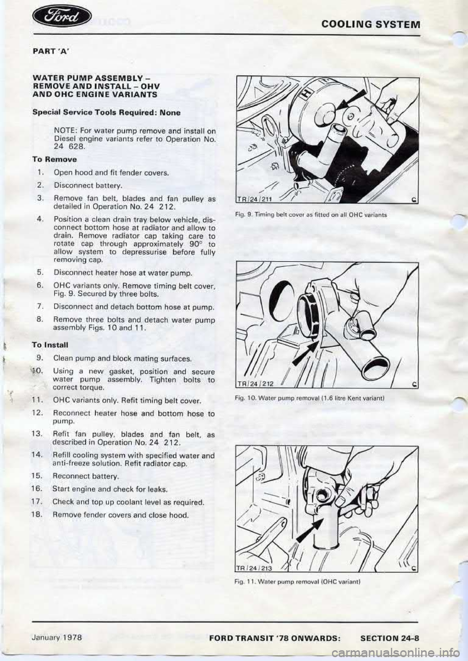 FORD TRANSIT 1978  Service Repair Manual 