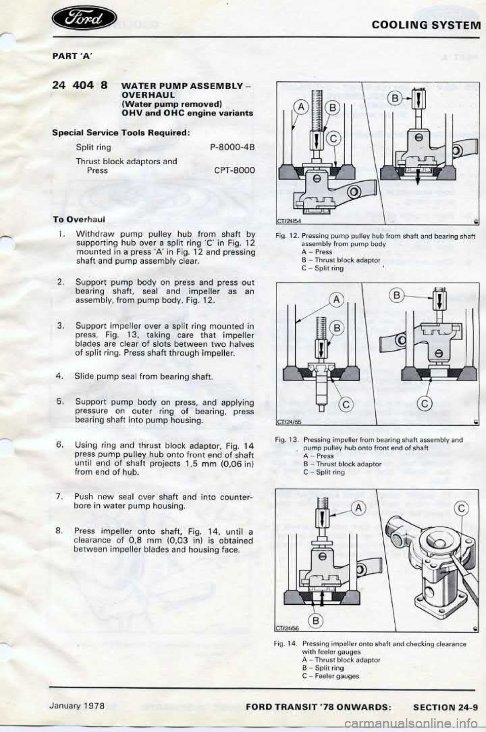 FORD TRANSIT 1978  Service Repair Manual 