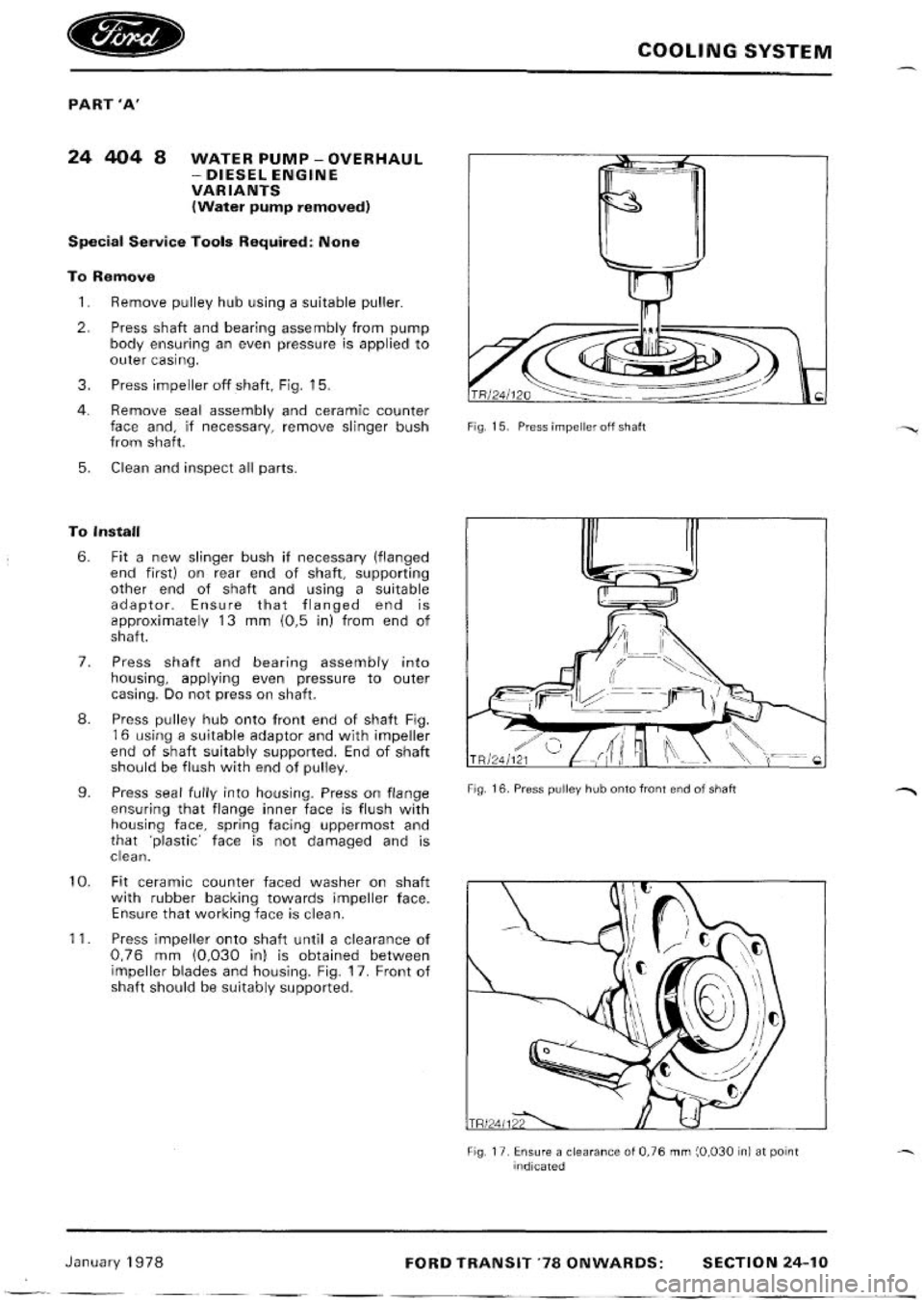 FORD TRANSIT 1978  Service Repair Manual 