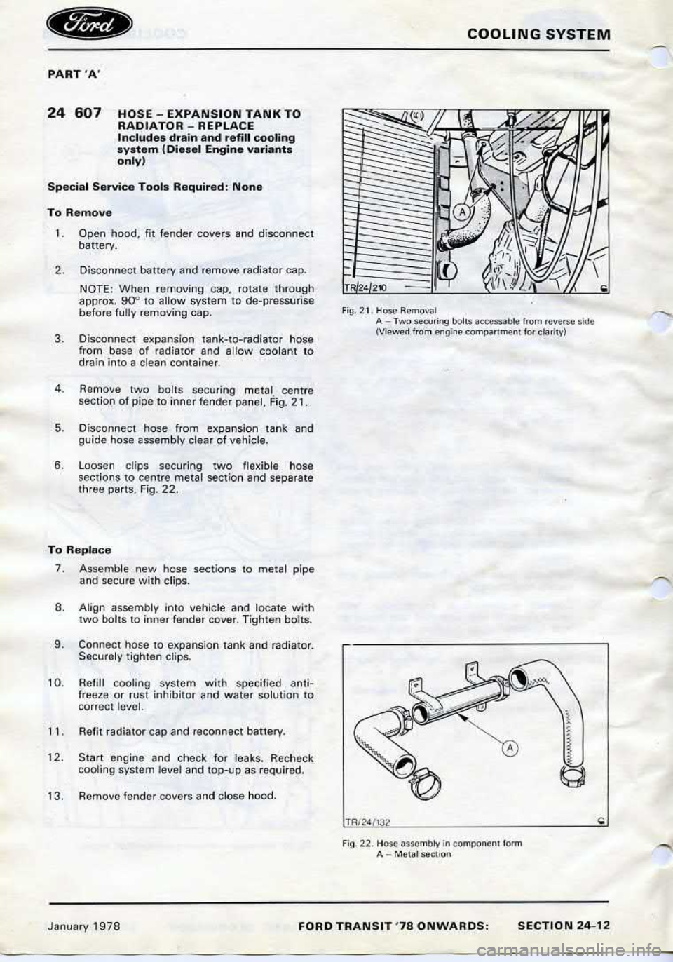 FORD TRANSIT 1978  Service Repair Manual 