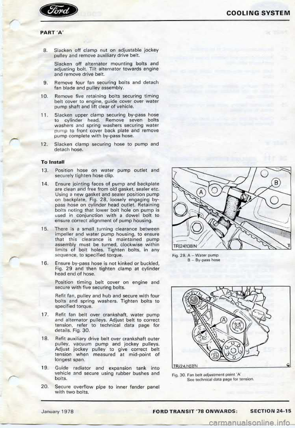 FORD TRANSIT 1978  Service Repair Manual 