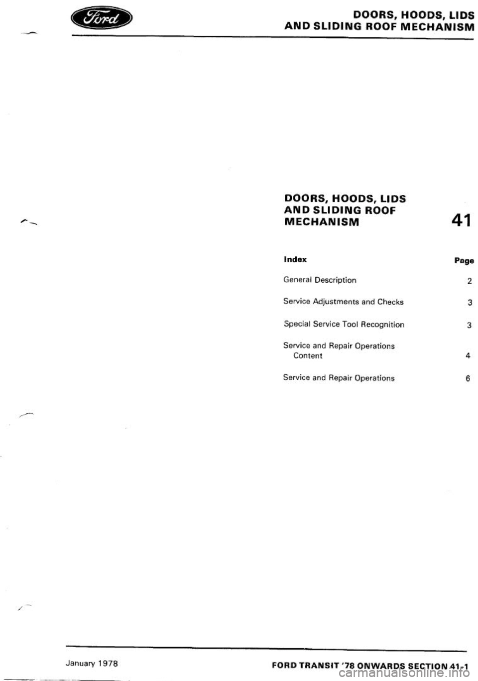 FORD TRANSIT 1978  Service Repair Manual 