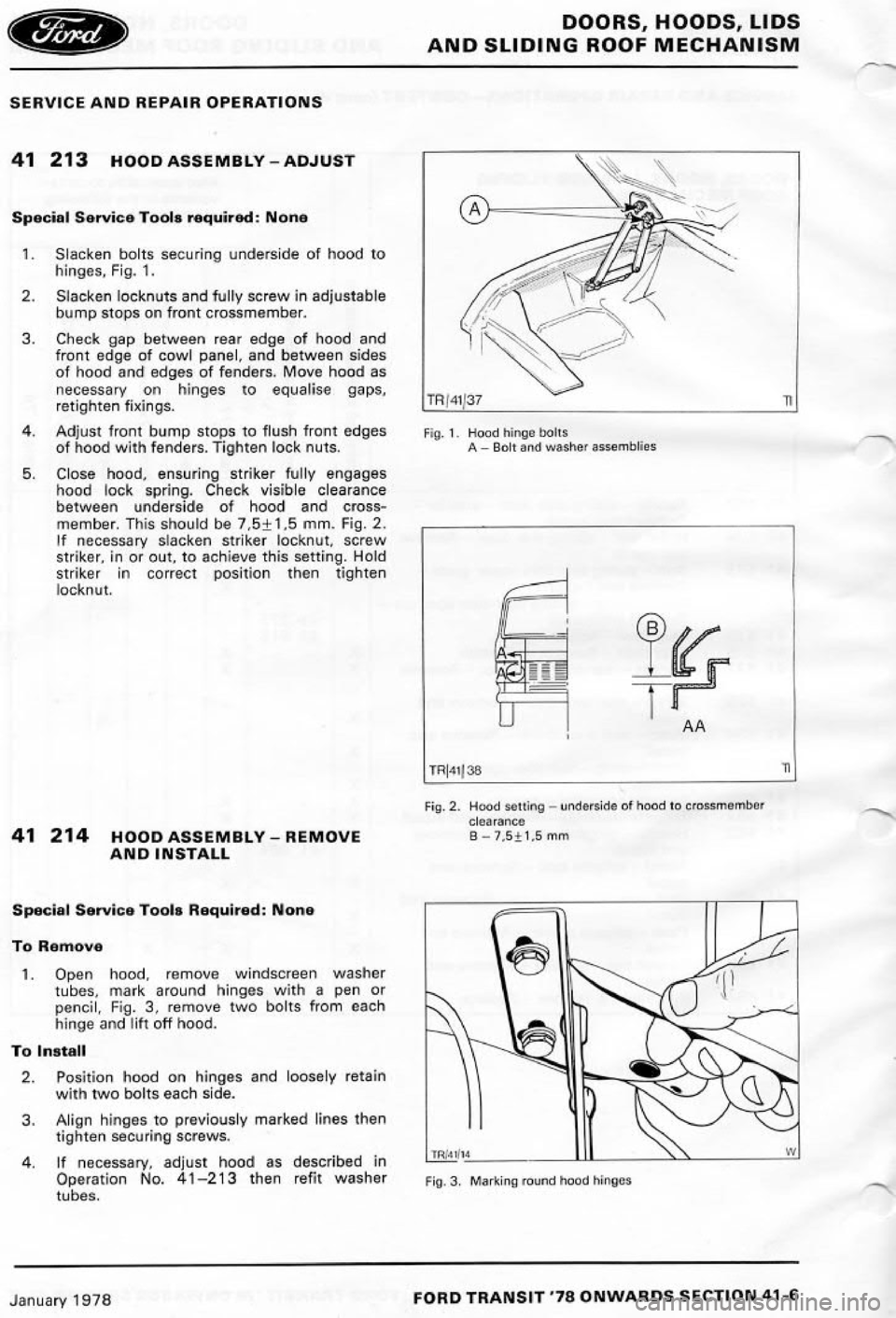 FORD TRANSIT 1978  Service Repair Manual 