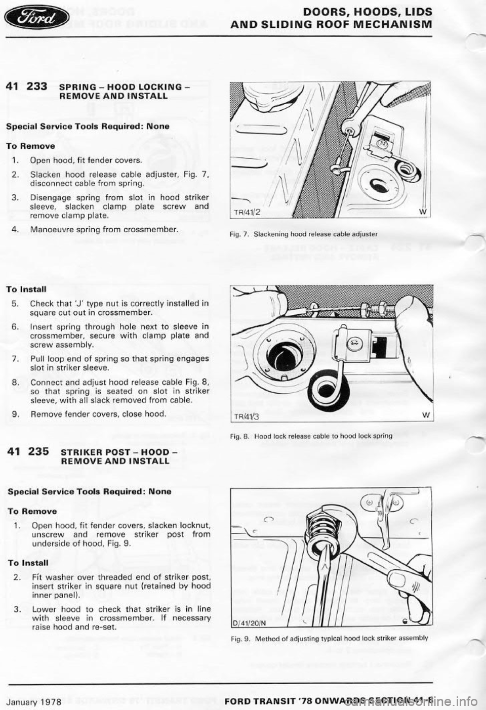 FORD TRANSIT 1978  Service Repair Manual 