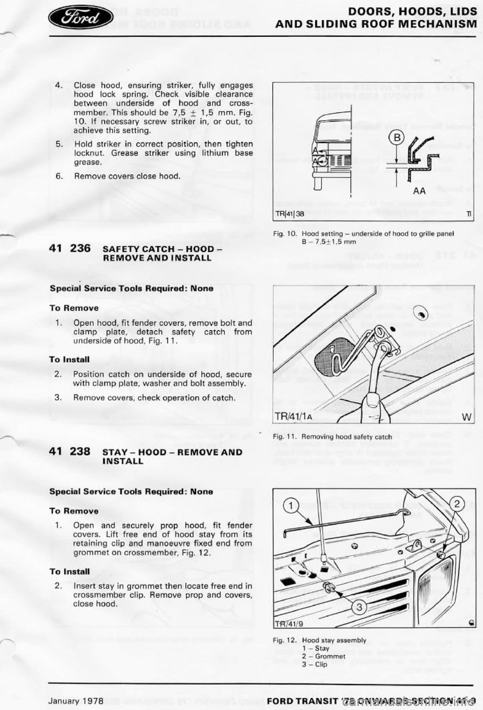 FORD TRANSIT 1978  Service Repair Manual 