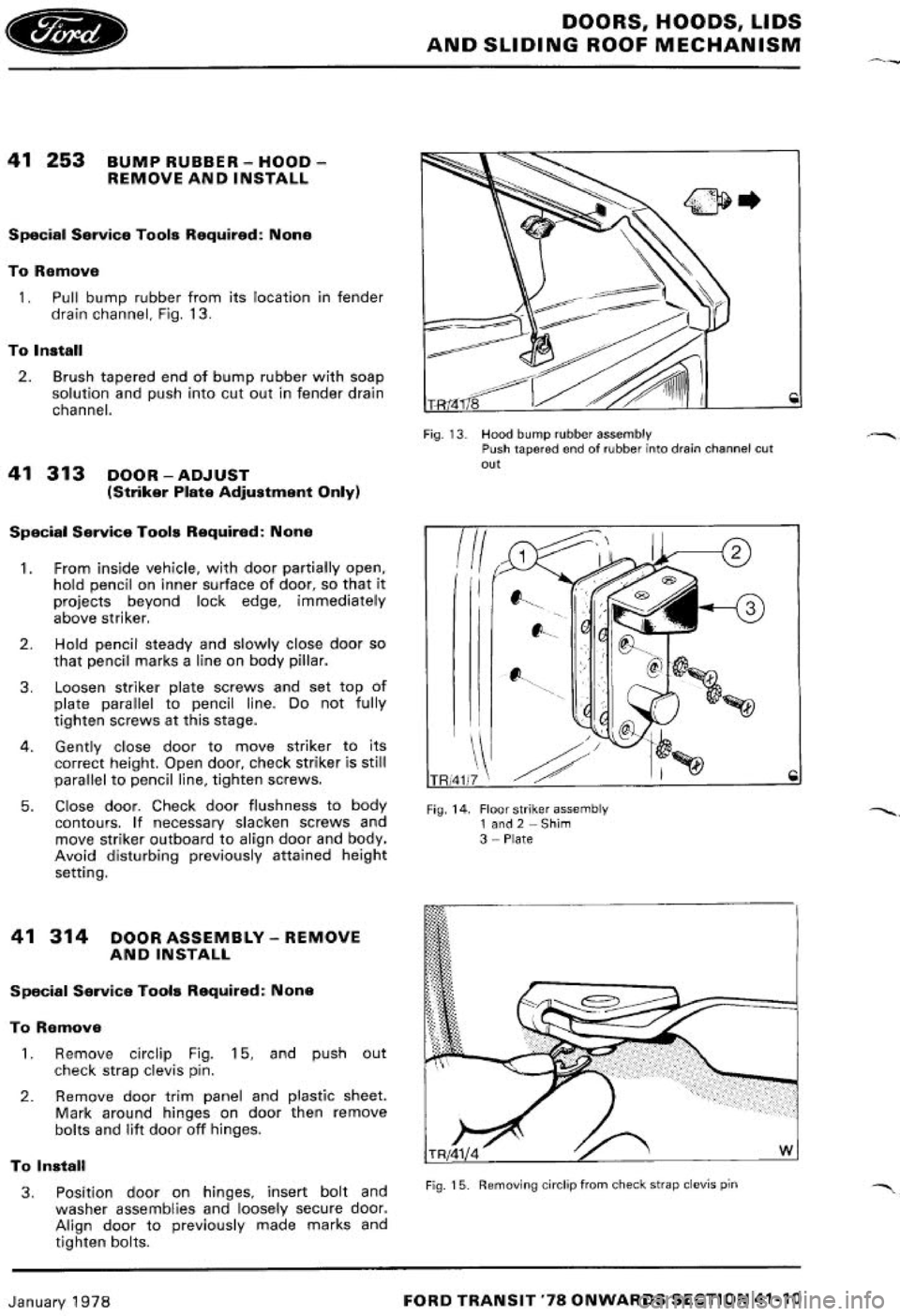FORD TRANSIT 1978  Service Repair Manual 