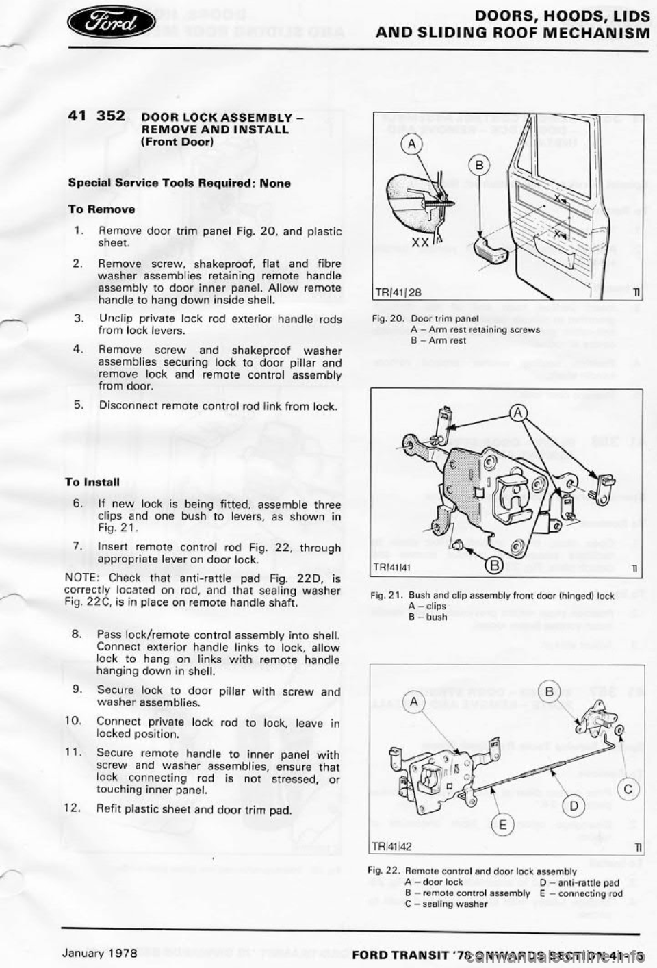 FORD TRANSIT 1978  Service Repair Manual 