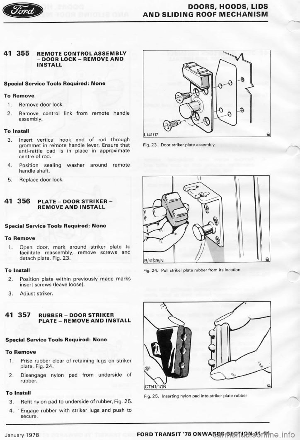 FORD TRANSIT 1978  Service Repair Manual 