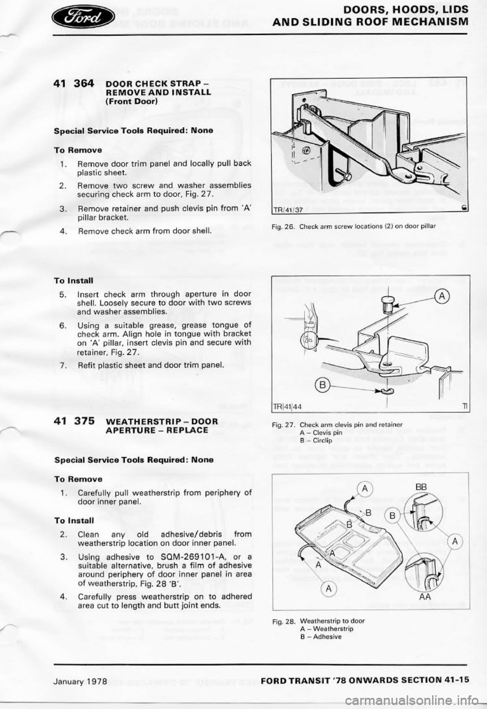 FORD TRANSIT 1978  Service Repair Manual 