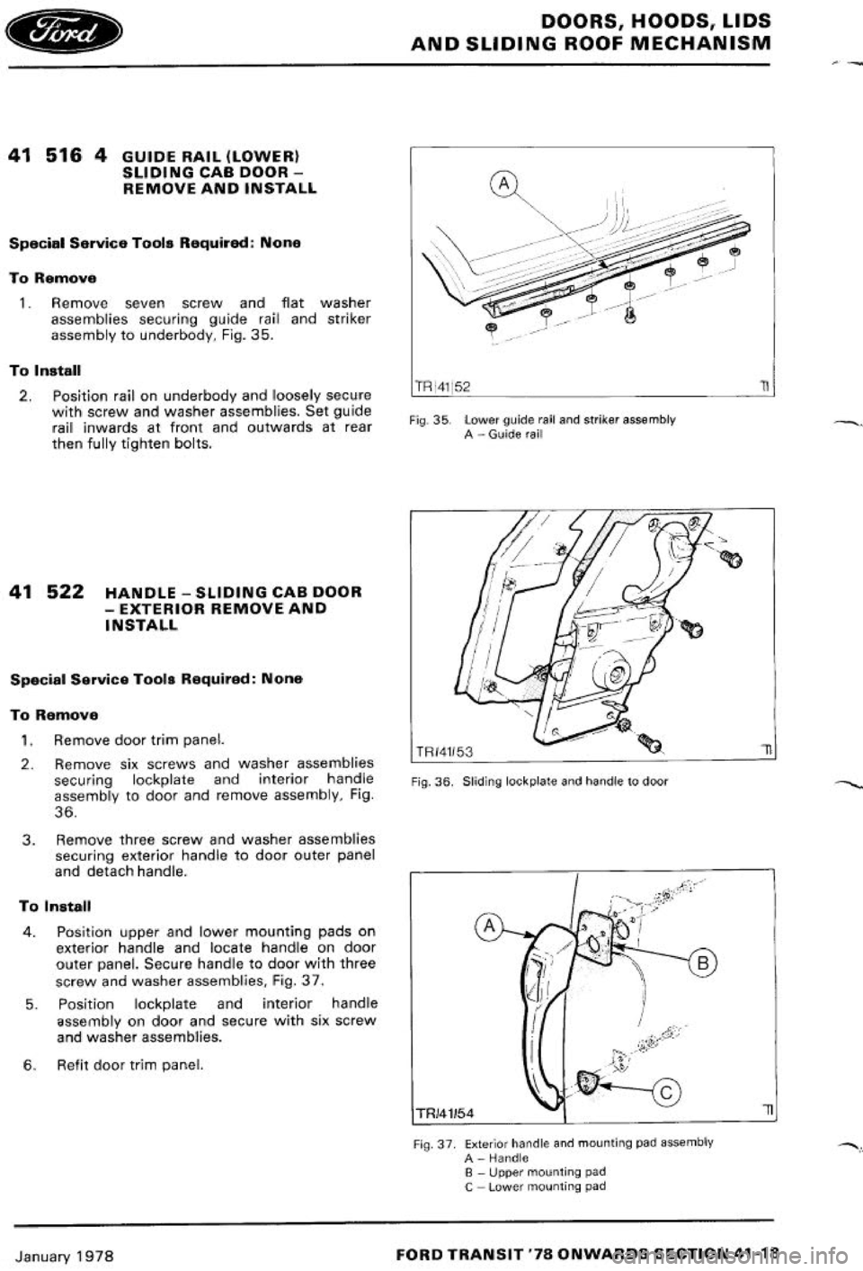 FORD TRANSIT 1978  Service Repair Manual 