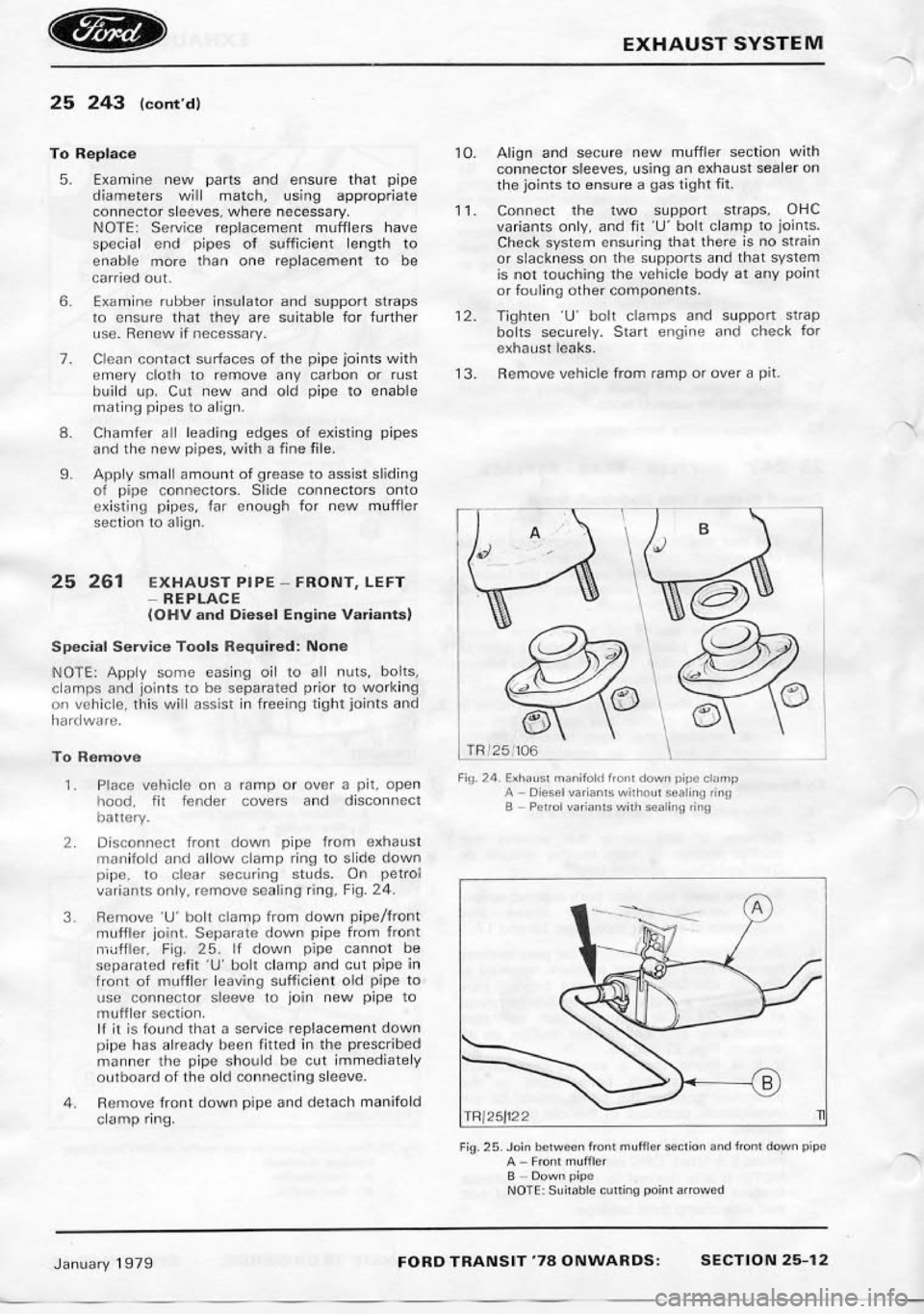 FORD TRANSIT 1978  Service Repair Manual 