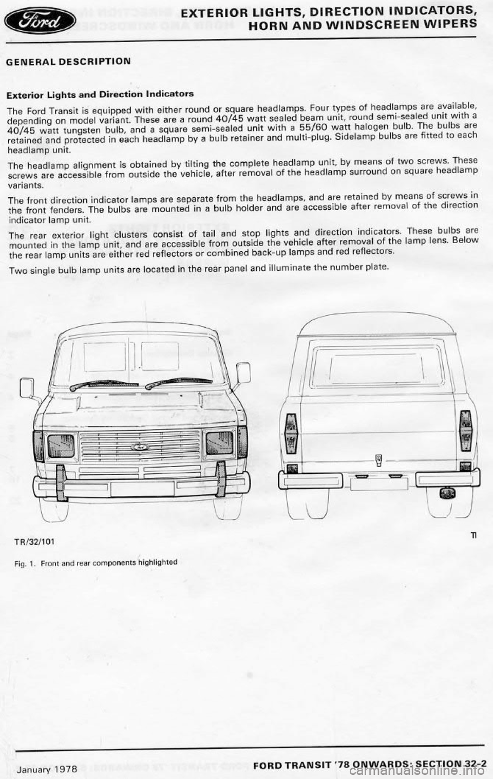 FORD TRANSIT 1978  Service Repair Manual 
