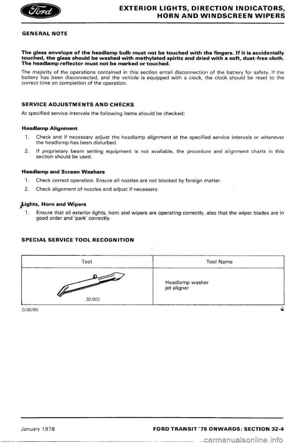 FORD TRANSIT 1978  Service Repair Manual 