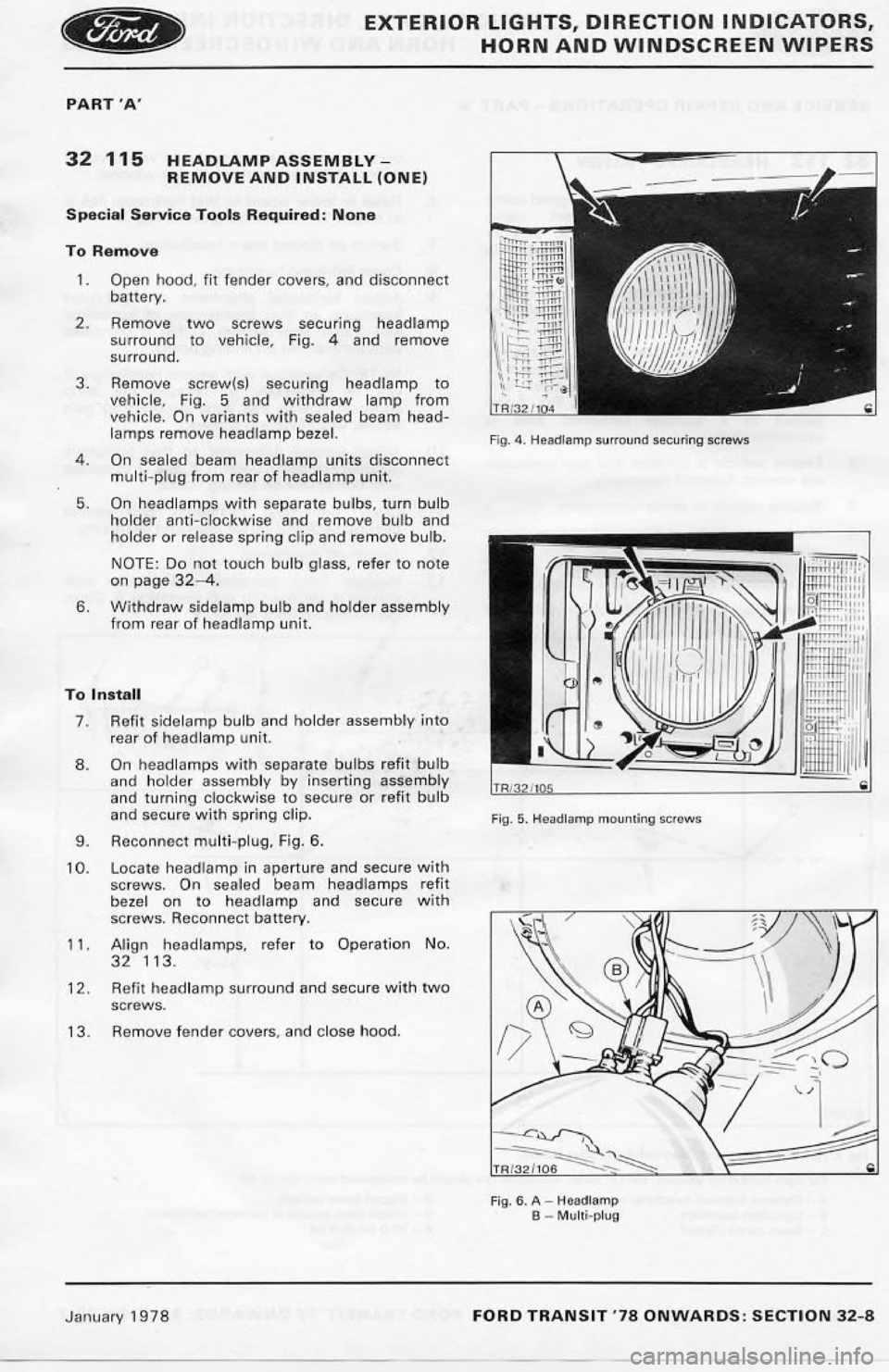 FORD TRANSIT 1978 Service Repair Manual FORD TRANSIT 1978 Service Repair Manual