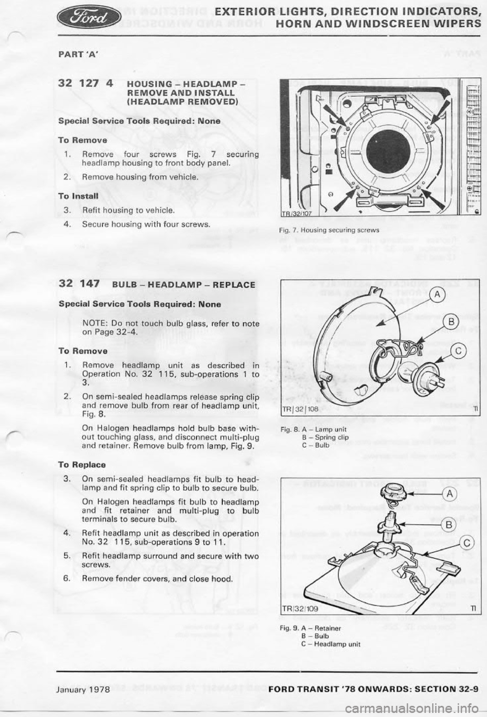 FORD TRANSIT 1978 Service Repair Manual FORD TRANSIT 1978 Service Repair Manual