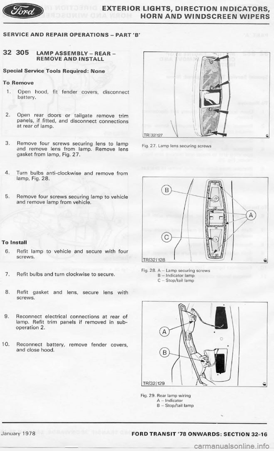 FORD TRANSIT 1978  Service Repair Manual 