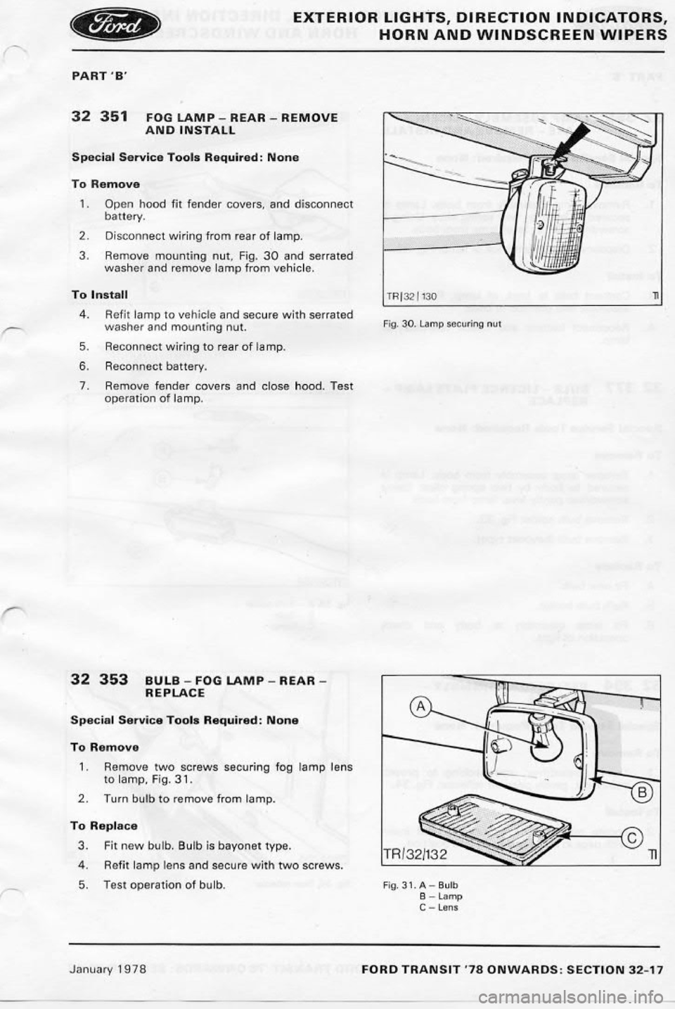 FORD TRANSIT 1978  Service Repair Manual 