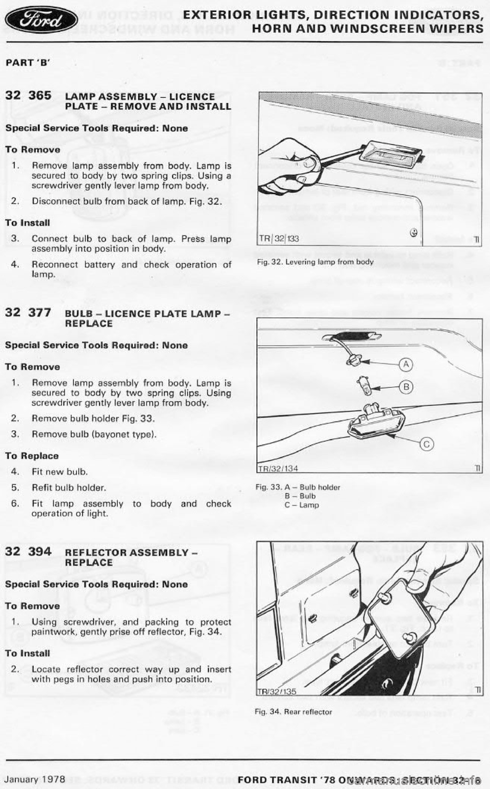 FORD TRANSIT 1978  Service Repair Manual 