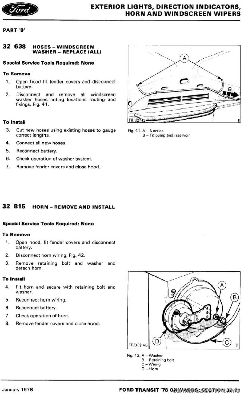 FORD TRANSIT 1978  Service Repair Manual 
