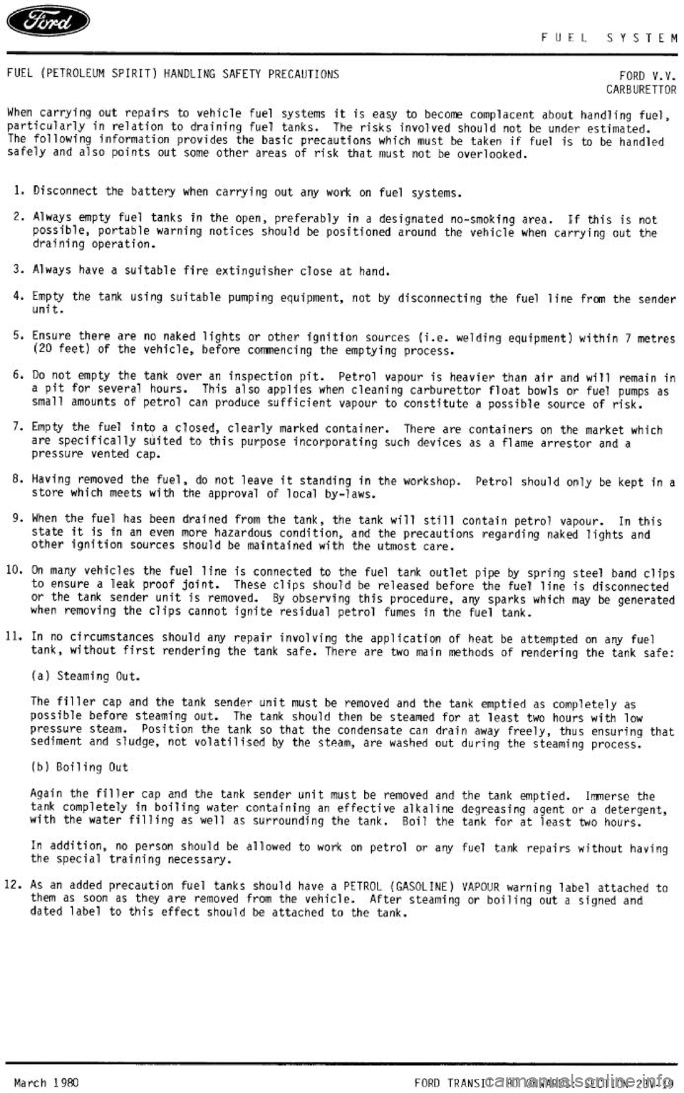 FORD TRANSIT 1978  Service Repair Manual 