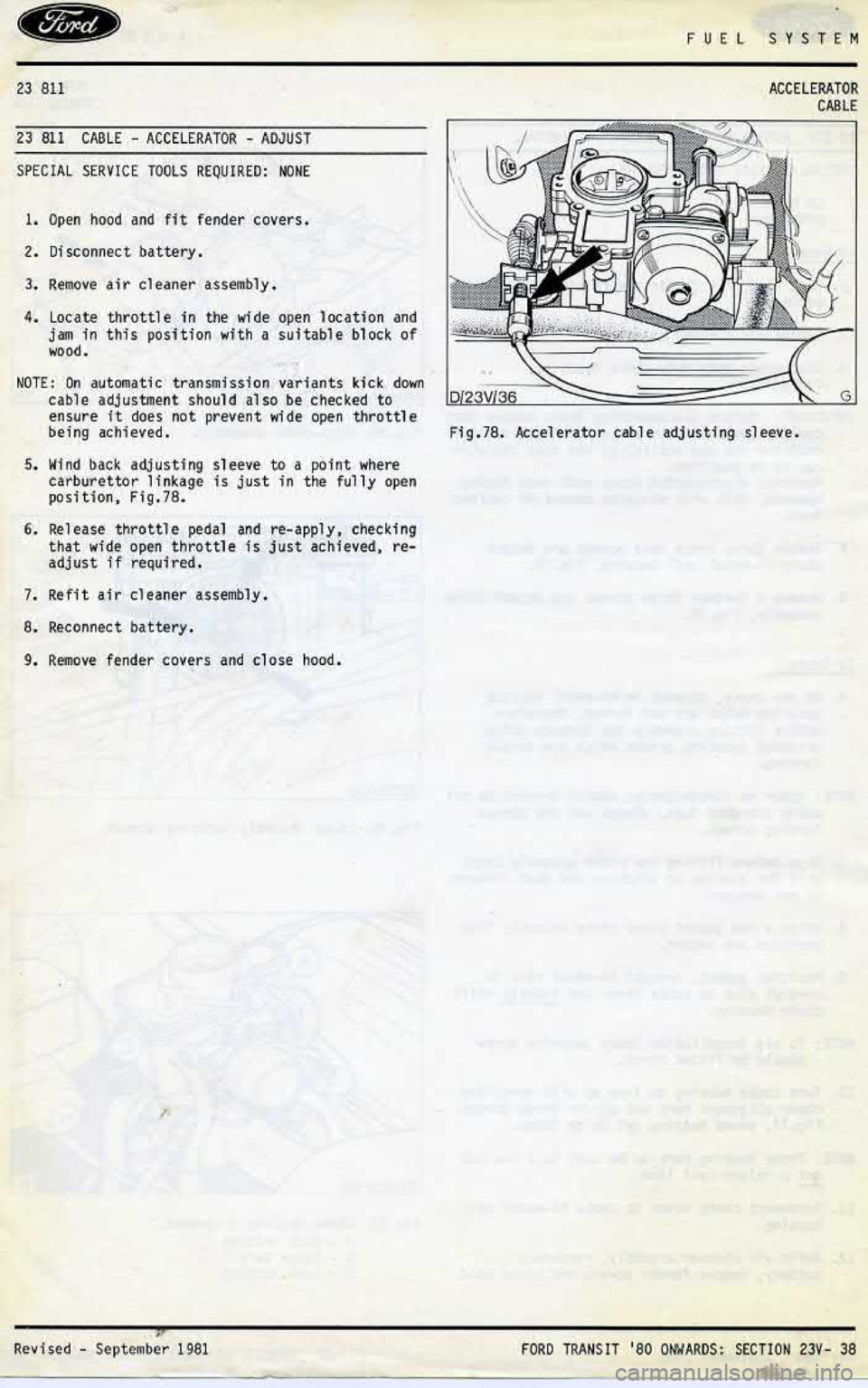FORD TRANSIT 1978 Service Repair Manual FORD TRANSIT 1978 Service Repair Manual