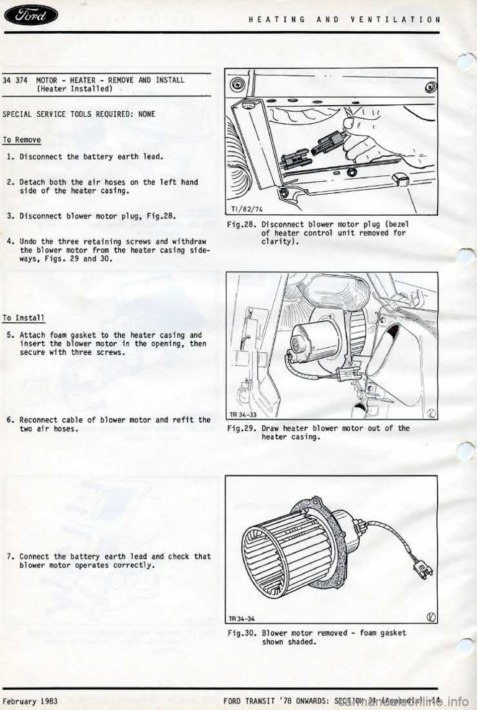 FORD TRANSIT 1978 Service Repair Manual FORD TRANSIT 1978 Service Repair Manual