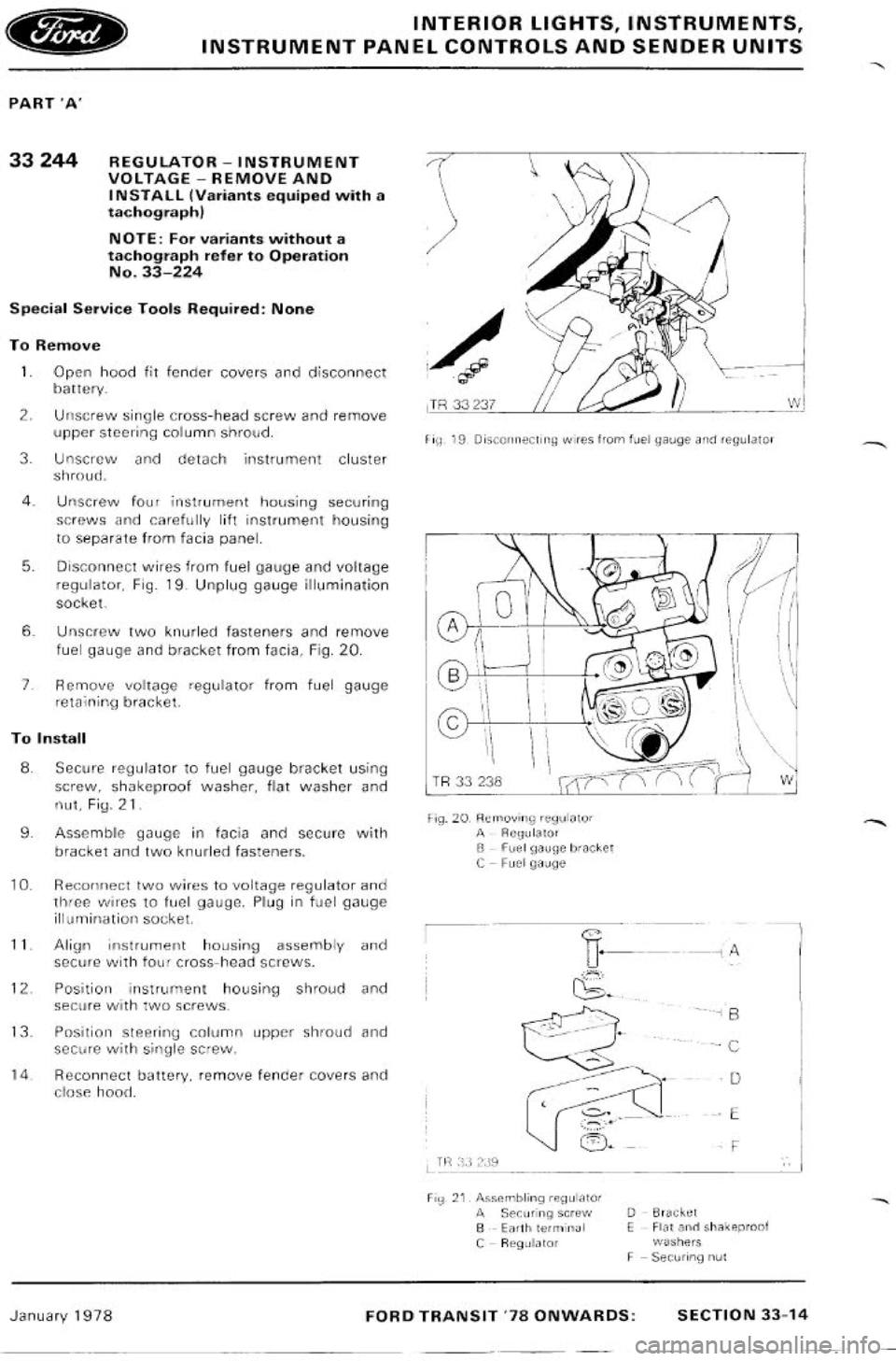 FORD TRANSIT 1978  Service Repair Manual 