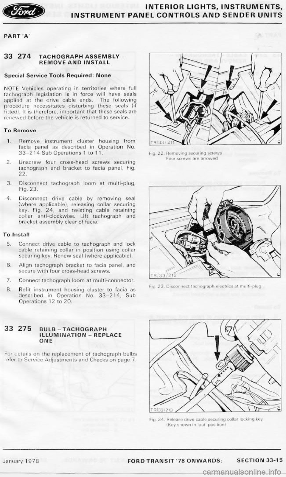 FORD TRANSIT 1978  Service Repair Manual 