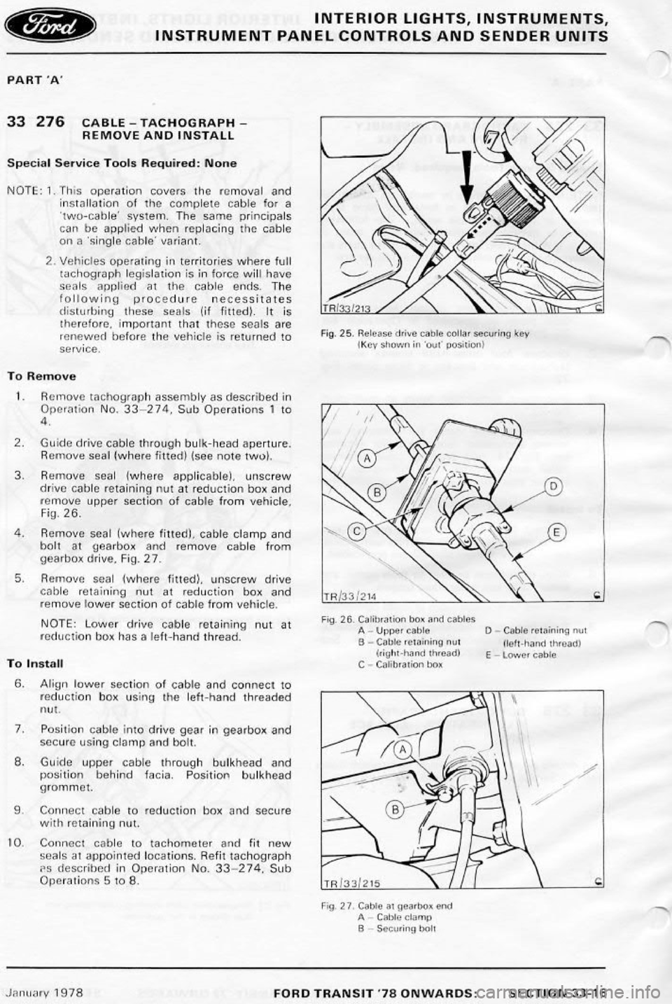 FORD TRANSIT 1978  Service Repair Manual 