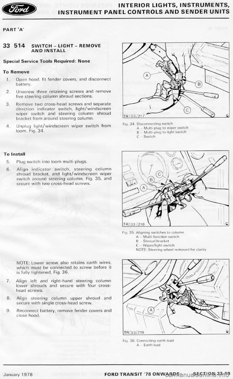 FORD TRANSIT 1978 Service Repair Manual FORD TRANSIT 1978 Service Repair Manual