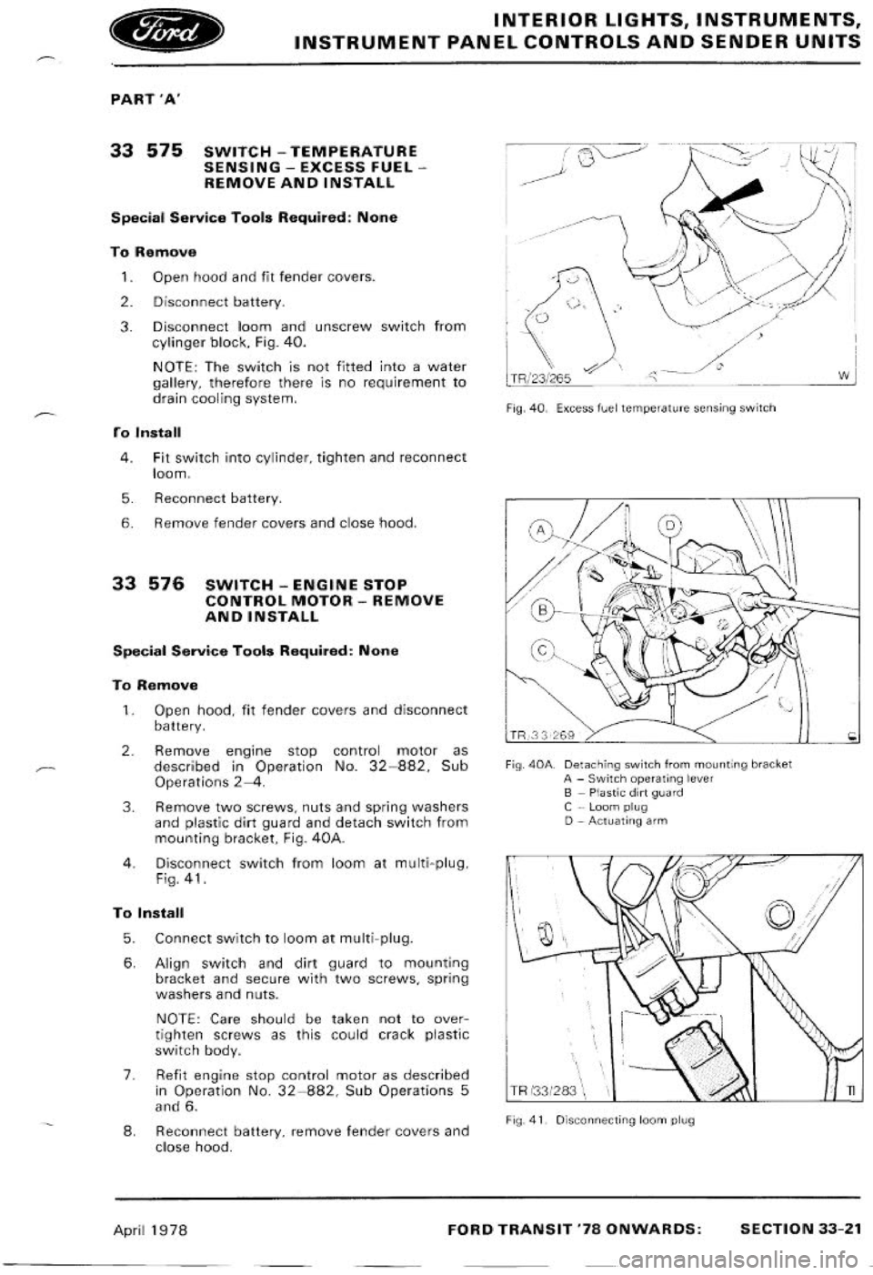 FORD TRANSIT 1978 Service Repair Manual FORD TRANSIT 1978 Service Repair Manual