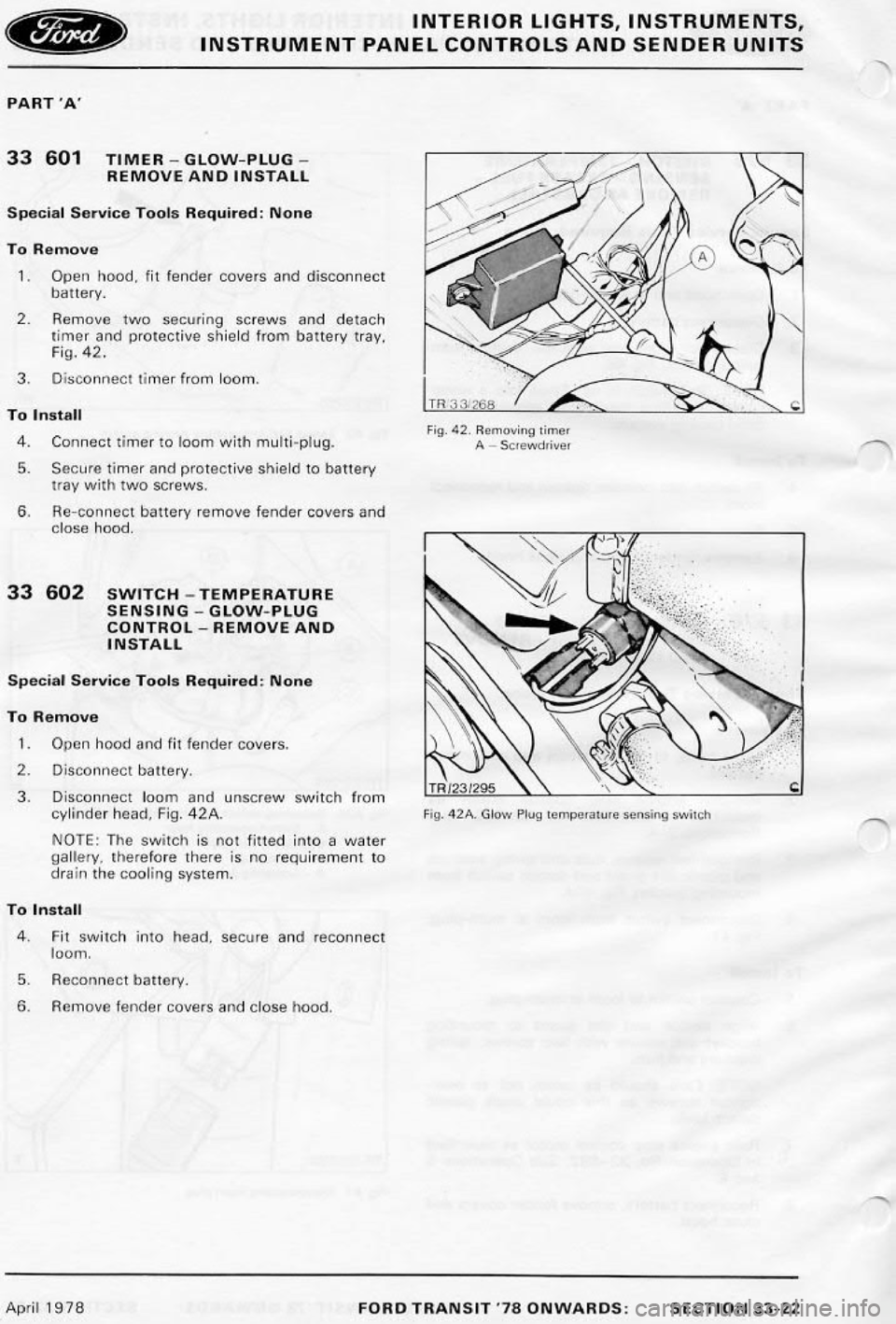 FORD TRANSIT 1978 Service Repair Manual FORD TRANSIT 1978 Service Repair Manual